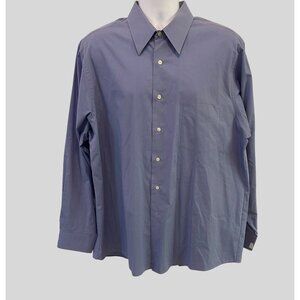 Van Heusen Men's Long Sleeve Blue Dress Shirt With Button-Up Closure & Spread Co